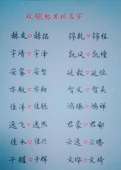 双胞胎男孩取名字大全图1