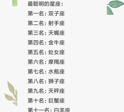 十二星座最聪明：星座智商排名与优劣分析图1