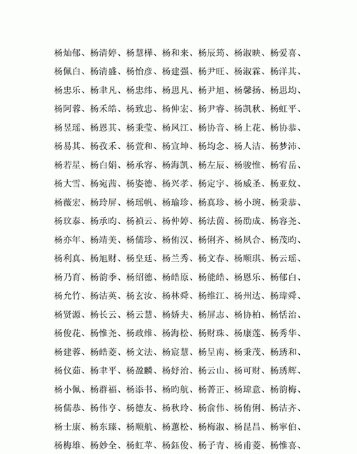 女孩杨姓名字大全图1