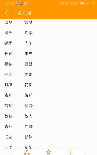 【古风情侣网名】一个字男女名推荐图1